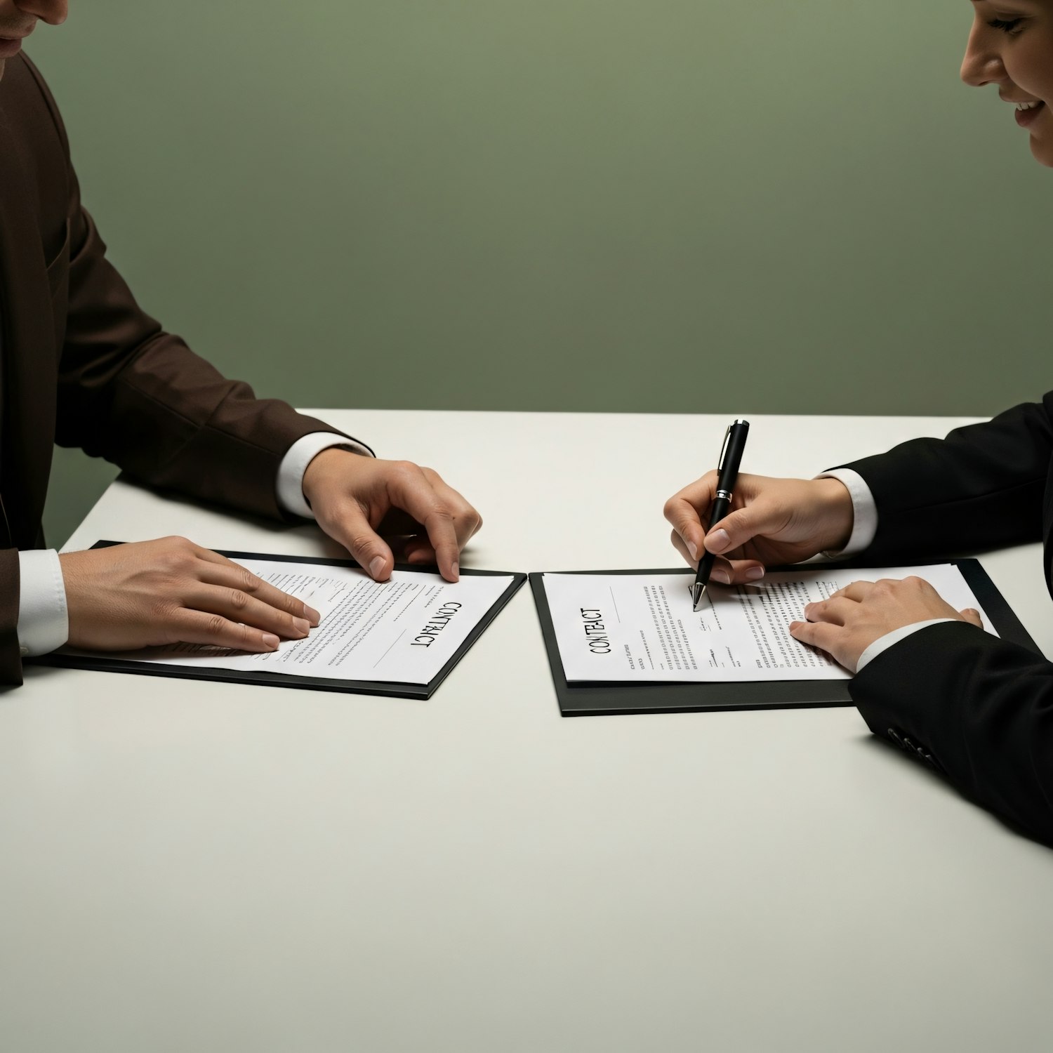 A person confidently discusses terms, symbolizing the importance of strong negotiation skills for freelance editors to secure fair rates.