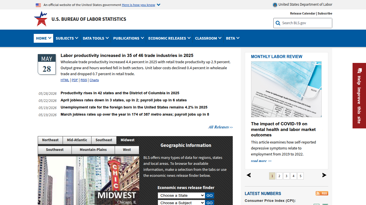 Bureau of Labor Statistics: Official data and projections for healthcare employment and wages.