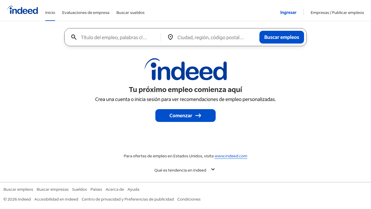 Indeed.com, a popular third-party job board for finding employment opportunities.